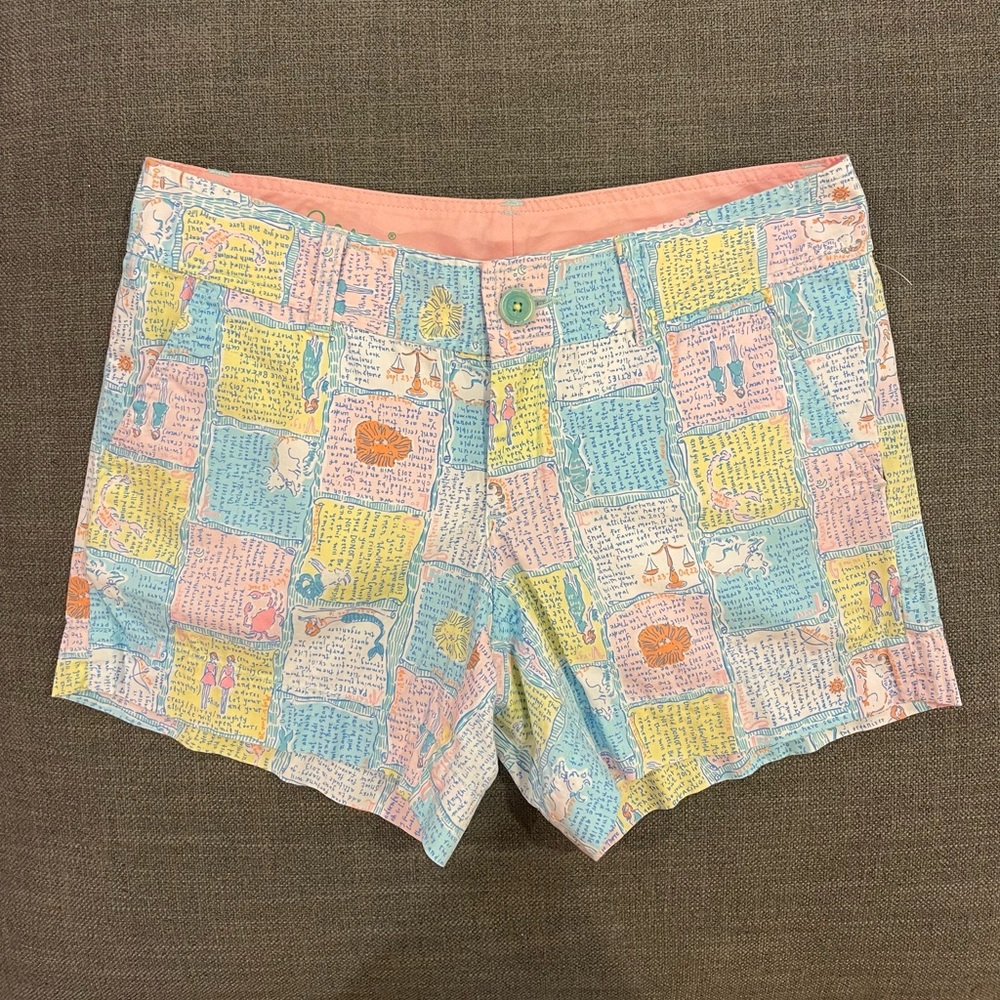 Lilly Pulitzer Callahan Shorts Sz 2 Zodiac Horoscope Written in the Stars